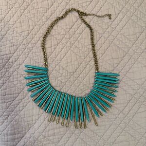 Turquoise and Gold Statement Necklace